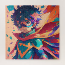 Homem-Super-Herói Vermelho e Azul
