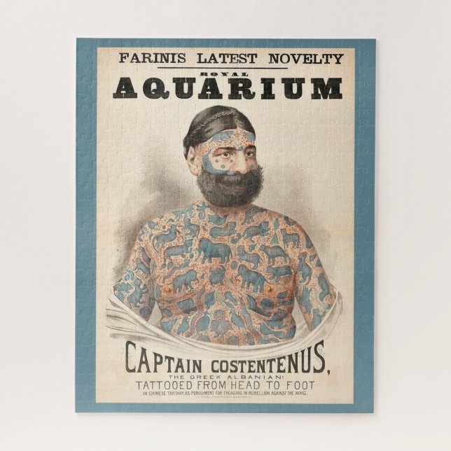 Quebra-cabeça Homem tatuado do Capitão Costentenus dos anos 1880 (Vertical)