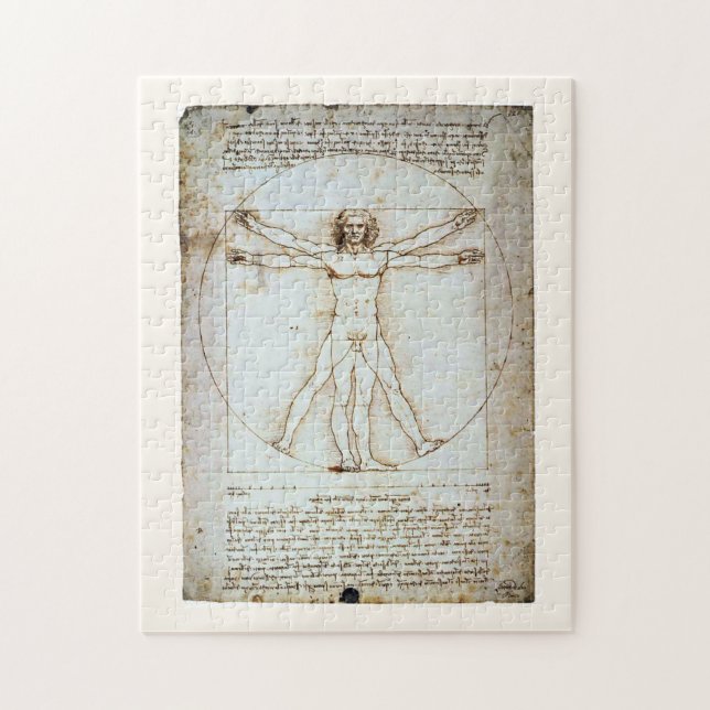 Quebra-cabeça Homem Vitruviano, Leonardo da Vinci, cerca de 1490 (Vertical)