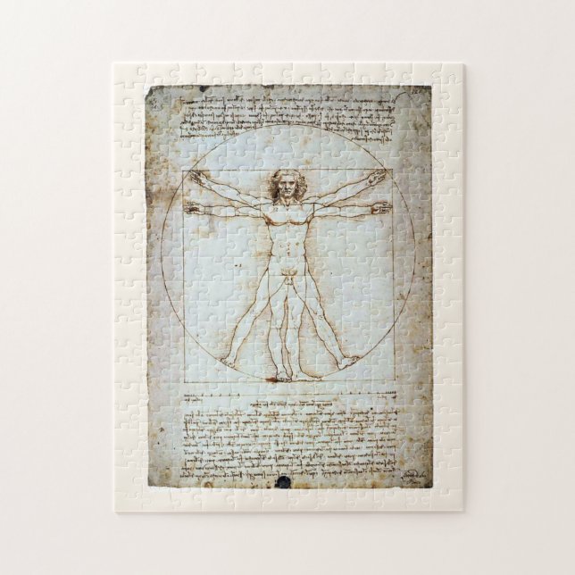 Quebra-cabeça Homem Vitruviano, Leonardo da Vinci, cerca de 1490 (Vertical)