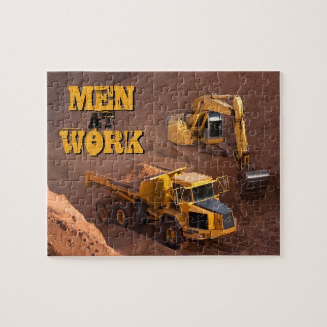 Quebra-cabeça Homens no Trabalho Digger e Dump Truck (Horizontal)