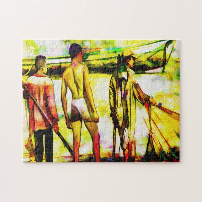 Quebra-cabeça Homens que pescam com rede (Horizontal)