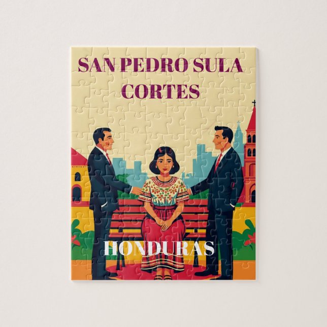 Quebra-cabeça  Honduras SAN PEDRO SULA Retro poster (Vertical)