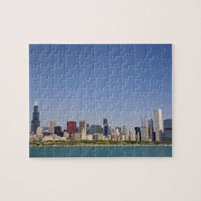 Quebra-cabeça Horizonte de Chicago, Illinois, EUA. (Horizontal)