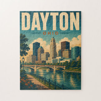 Quebra-cabeça Horizonte de Dayton Ohio Antigo