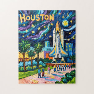 Quebra-cabeça Horizonte de Houston Centro Espacial Foguete Van G