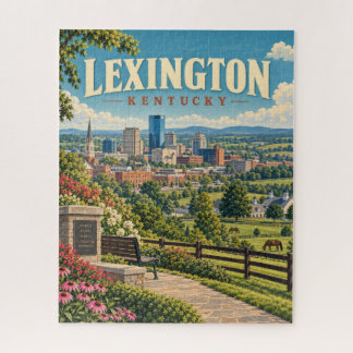 Quebra-cabeça Horizonte de Lexington Kentucky Bluegrass Vintage