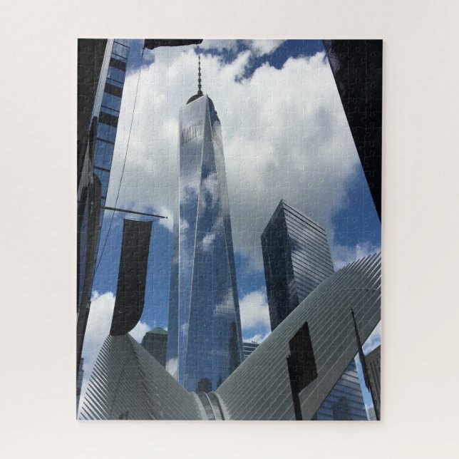 Quebra-cabeça Horizonte de Manhattan Nova York. (Vertical)