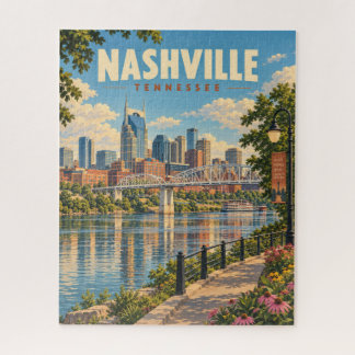 Quebra-cabeça Horizonte de Nashville Antigo Rio Cumberland