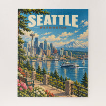 Horizonte de Seattle Antigo Monte Rainier