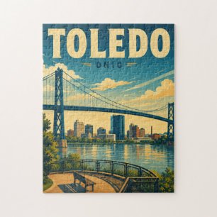 Quebra-cabeça Horizonte de Toledo Ohio Antigo