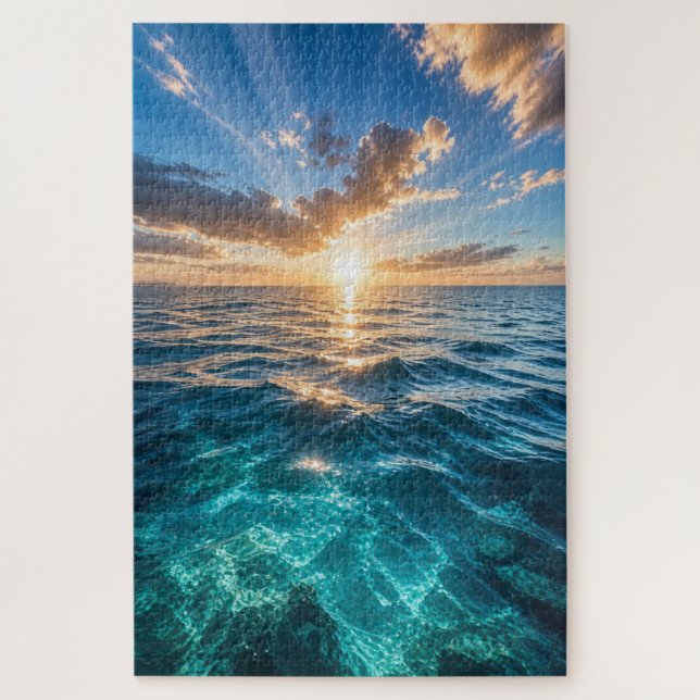Quebra-cabeça Horizonte Dourado Puzzle Oceano (Vertical)