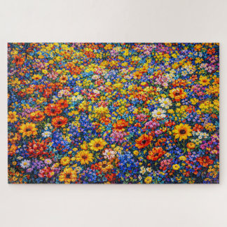 Quebra-cabeça Horizonte Radiante: A Onda Infinita de Flores Silv