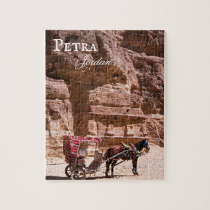 Quebra-cabeça Horse and Carriage in Petra, Jordan Jigsaw Puzzle