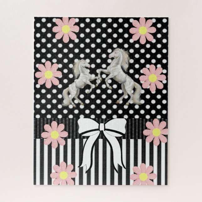Quebra-cabeça Horse Floral Polkadot (Vertical)