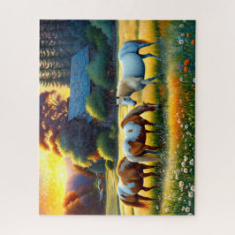 Quebra-cabeça Horse on Farm Wildflower Meadow