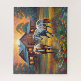 Quebra-cabeça Horse on Farm Wildflower Meadow