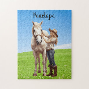 Quebra-cabeça Horseback Rapariga de Cavalo Personalizado