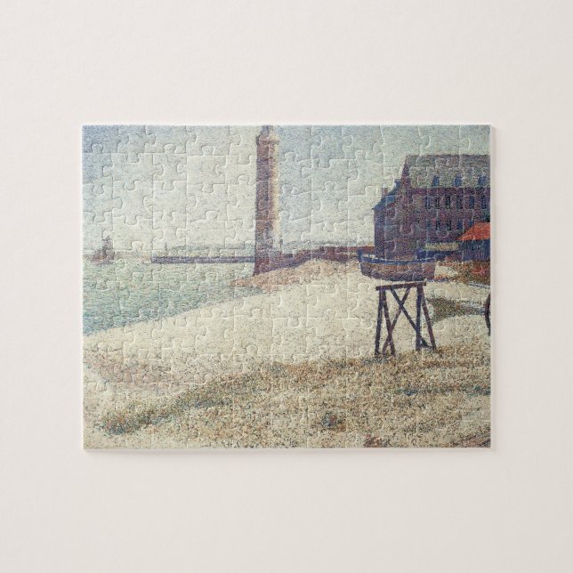 Quebra-cabeça Hospice e Farol, Honfleur de Georges Seurat (Horizontal)