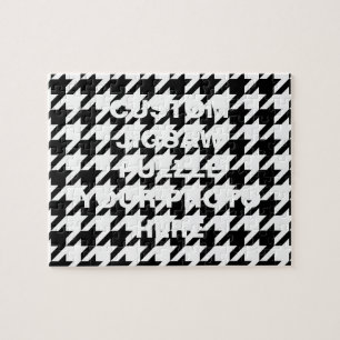 Quebra-cabeça Houndstooth preto e branco