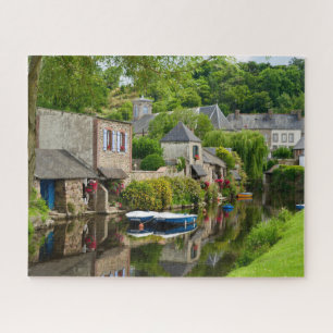 Quebra-cabeça House Boat Reflete Brittany Viagem França