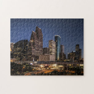 Quebra-cabeça Houston Skyline Luzes noturnas e fotografia de v