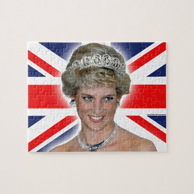 Quebra-cabeça HRH Princesa Diana Union Jack (Horizontal)