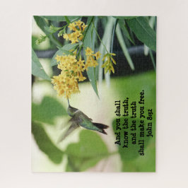 Quebra-cabeça Hummingbird com Verse (John 8:32)