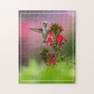 Quebra-cabeça Hummingbird E Flor Cardinal
