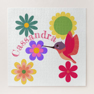Quebra-cabeça Hummingbird e Flores Personalizadas
