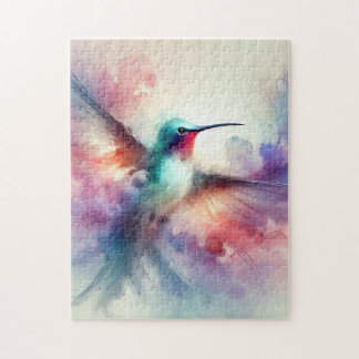 Quebra-cabeça Hummingbird Graceful em Watercolor