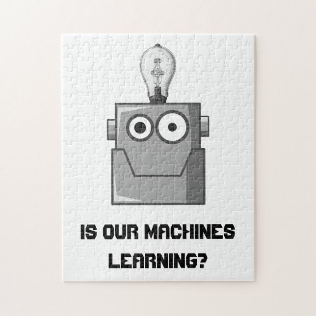 Quebra-cabeça Humor da Tecnologia de Aprendizagem de Máquinas (Vertical)