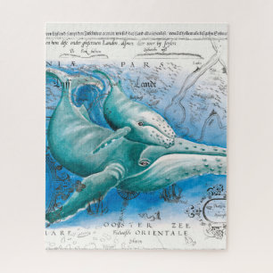 Quebra-cabeça Humpback Family Vintage Map