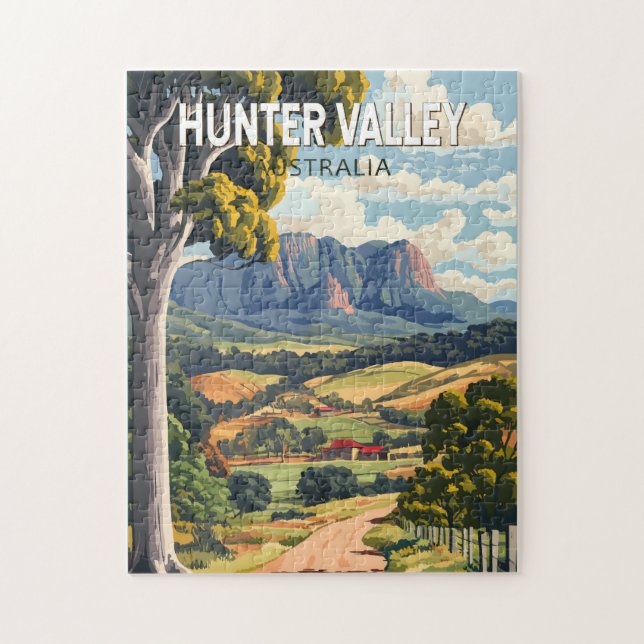 Quebra-cabeça Hunter Valley, Viagem Art Vintage, (Vertical)