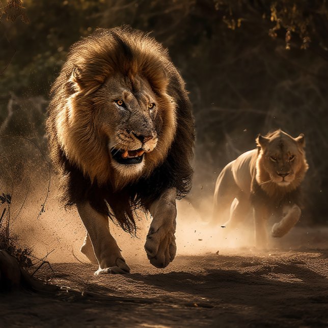 Quebra-cabeça Hunting Partners Lion e Lioness Jigsee Quebra-cabe (Criador carregado)