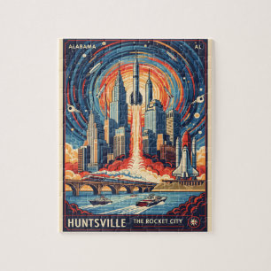 Quebra-cabeça Huntsville Alabama Rocket City Futurista Espaço