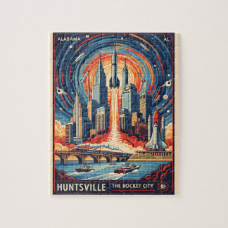 Quebra-cabeça Huntsville Alabama Rocket City Futurista Espaço