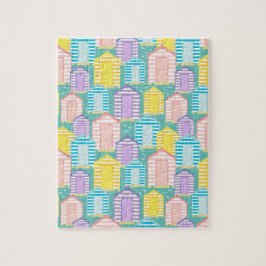 Quebra-cabeça Huts praiais com distribuição de pastel