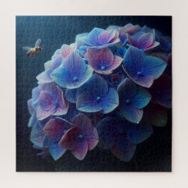 Quebra-cabeça Hydrangeas Floral Purple e Blue