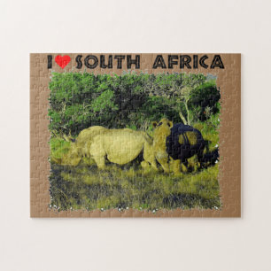 Quebra-cabeça I Heart South Africa Rhino Casal