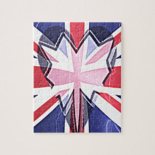 Quebra-cabeça "I Love UK" Art Impressão