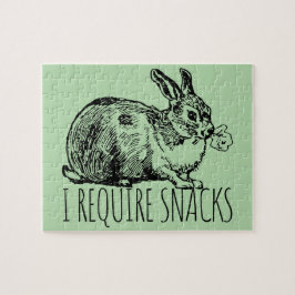 Quebra-cabeça I Require Snacks Cute Bunny Rabbit