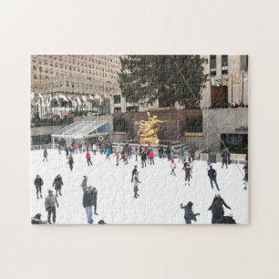Quebra-cabeça Ice Skating no Rockefeller Center NYC Christmas