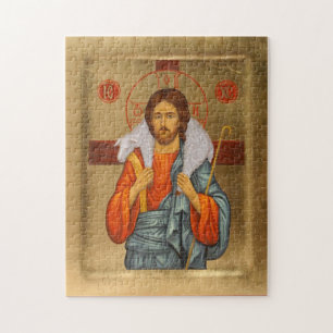 Quebra-cabeça Ícone Cristão Ortodoxo cristo o Bom Pastor