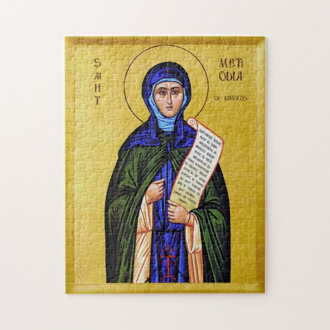 Quebra-cabeça Ícone Cristão Ortodoxo de Sta. Metodius de Kimolos (Vertical)