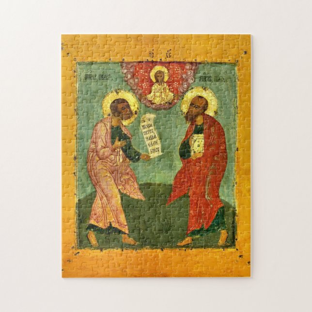 Quebra-cabeça Ícone Cristão Ortodoxo dos Santos Pedro e Paulo (Vertical)