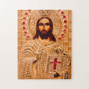 Quebra-cabeça Ícone do ouro do Jesus Cristo