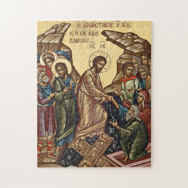 Quebra-cabeça Ícone Ortodoxo Cristão Cristo Ressuscitou (Vertical)