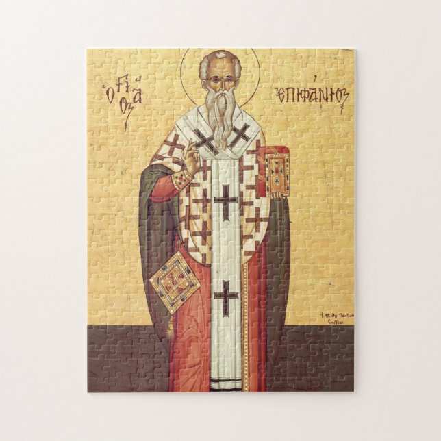 Quebra-cabeça Ícone Ortodoxo Cristão de S. Epifânio de Chipre (Vertical)