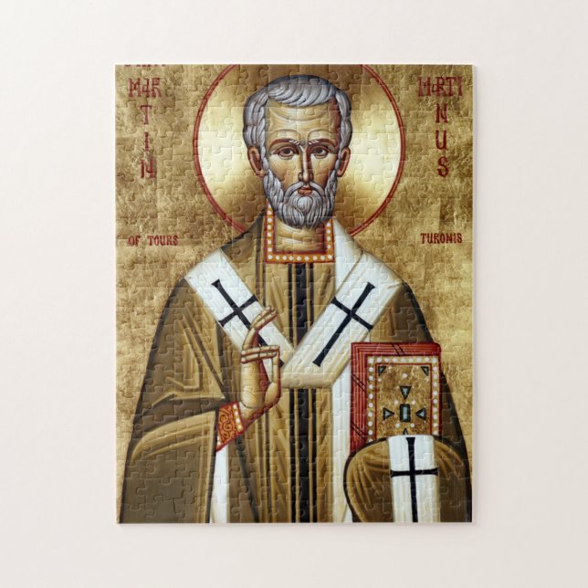 Quebra-cabeça Ícone Ortodoxo Cristão de São Martinho o Misericor (Vertical)